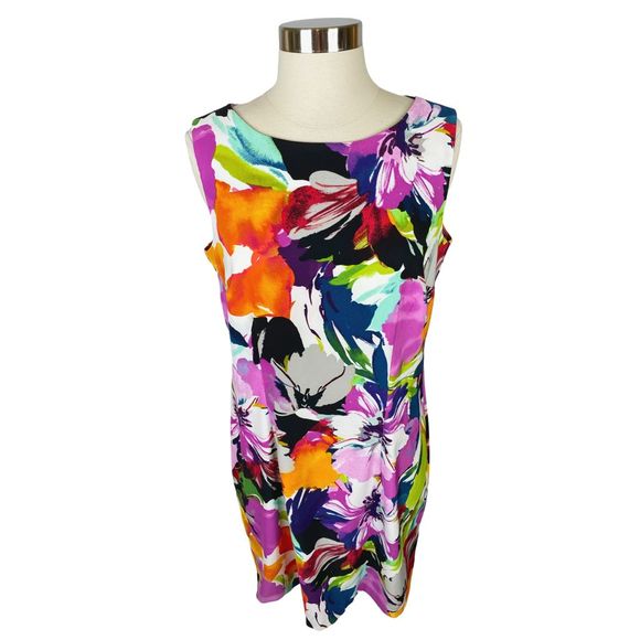 Alyx Multicolored Floral Print Dress - Size 12 - Picture 3 of 5